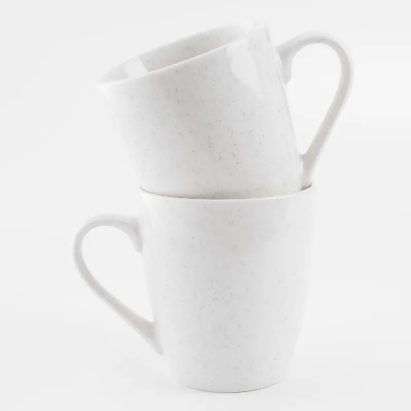 Mug, 350 ml, 2 pcs, porcelain P, milky, speckled, Latio, image-2