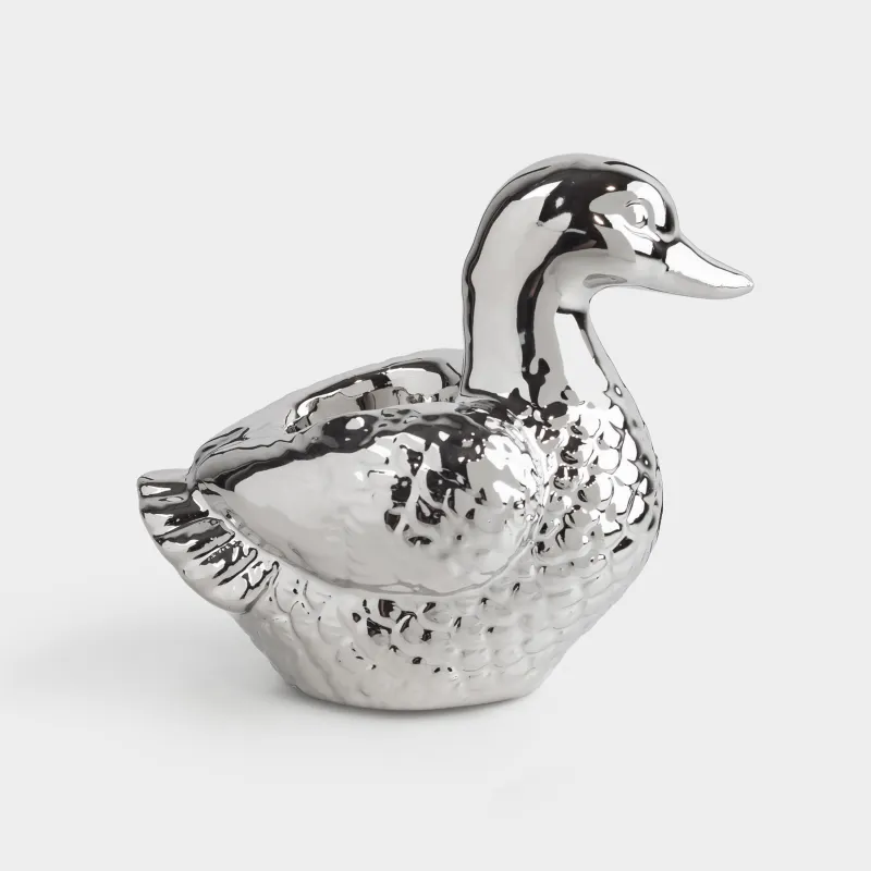 Toothpick stand, 10 cm, ceramic, silver, Duck, Harmony