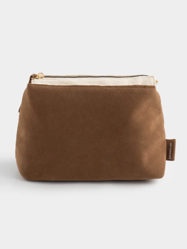 Cosmetic bag, 23x12 cm, polyurethane, sand, Krast, image-0