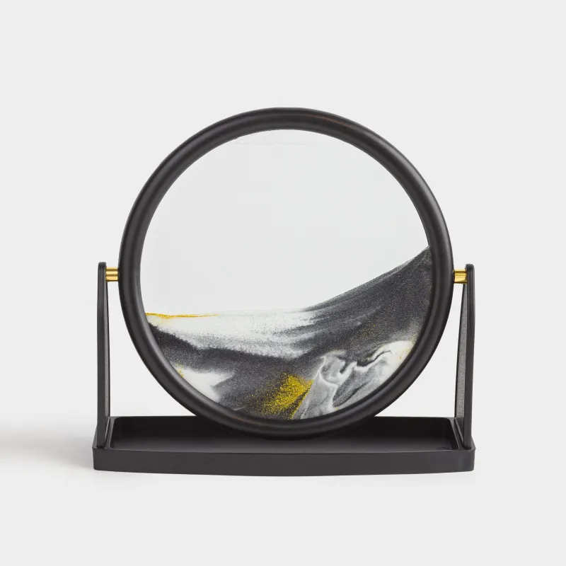 Sand painting, 25x24 cm, on a stand, glass / plastic, Sand time, image-1