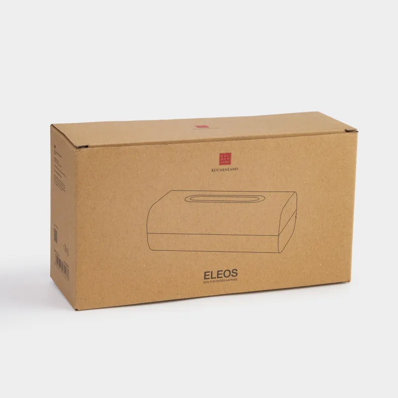 Paper napkin box, 24x14 cm, plastic / acrylic, milky, Eleos, image-5