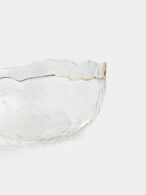 Bowl, 13x6 cm, glass, with golden edging, Nautilus gold, image-2