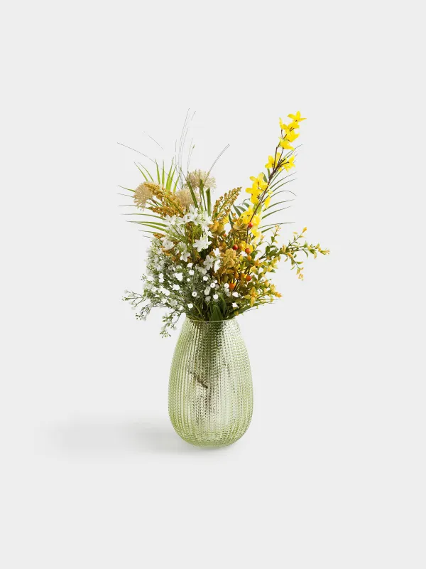 Flower vase, 26 cm, glass, green, Fantasy, image-5