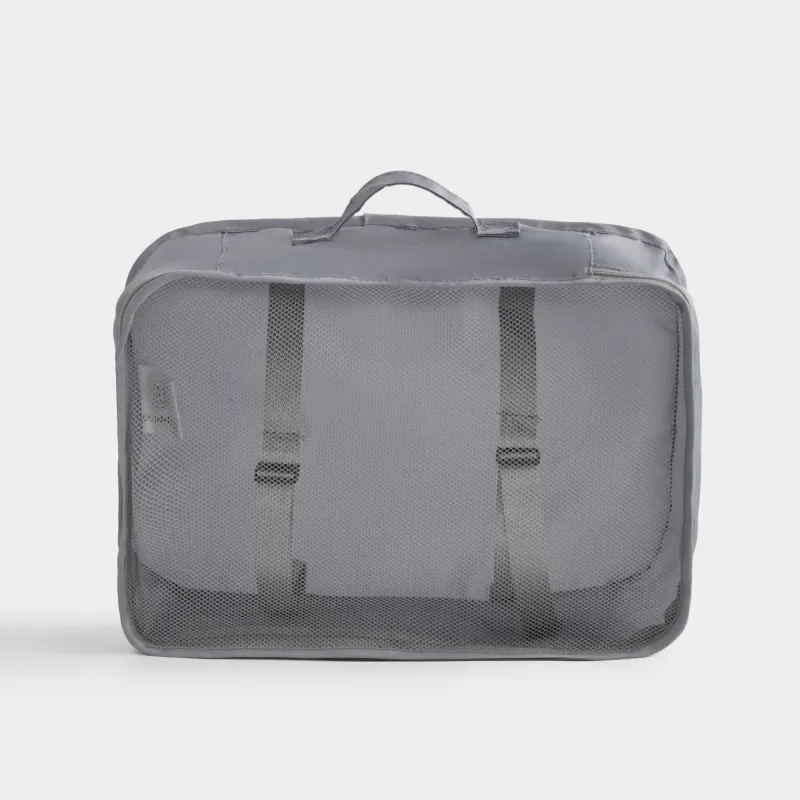 Clothing organizer, 34x28x11 cm, M, with straps, twill, grey, Travel comfort