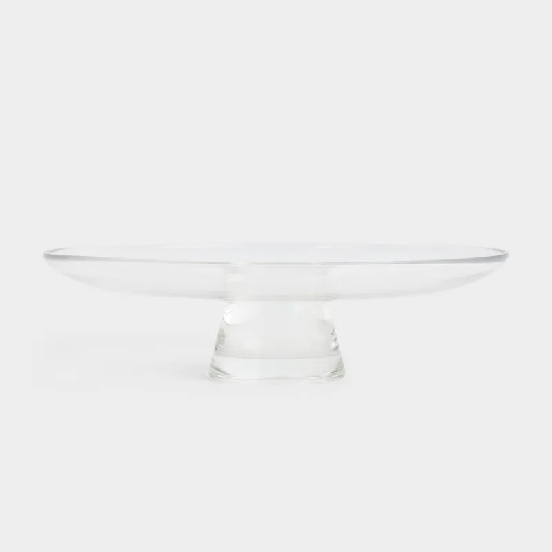 Dish on a leg, 27x7 cm, glass, red, Clear color