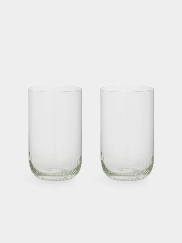 Glass, 12 cm, 460 ml, 2 pcs, crystal glass, green, Rofrano, image-0