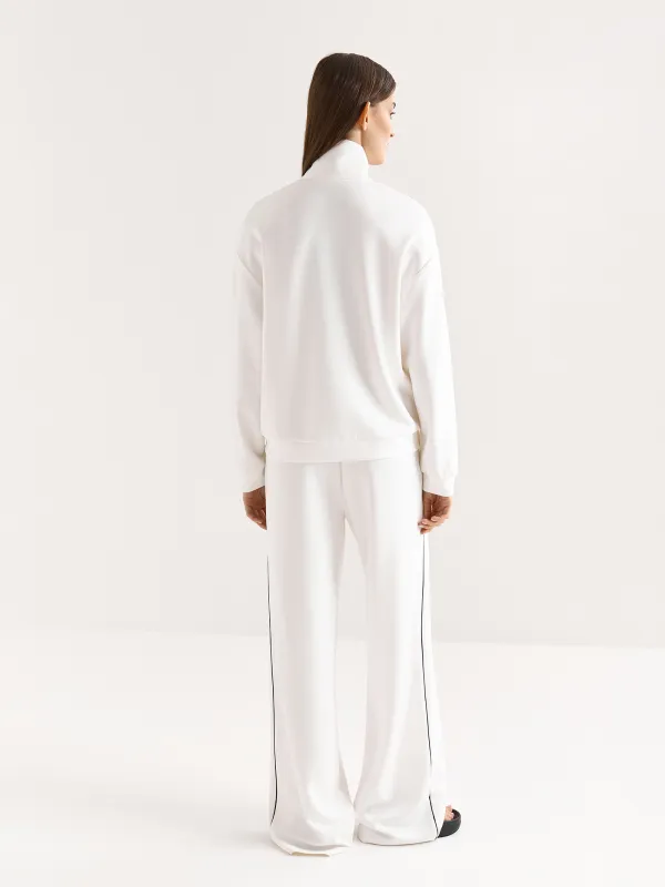 Women's trousers, size L, cotton/viscose/spandex, milky, Alice, image-4