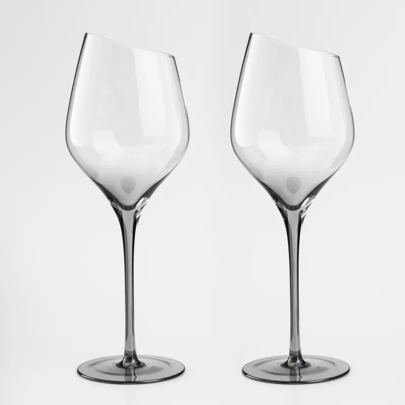 White wine glass, 460 ml, 2 pcs, glass, grey, Charm L Color, image-1