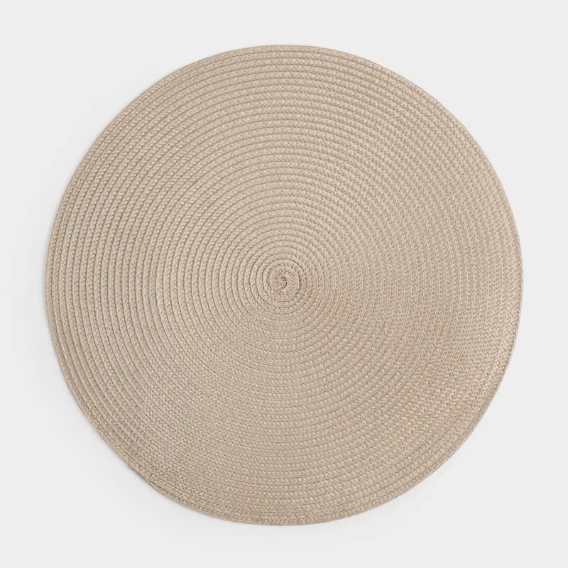 Placemat, 38 cm, polypropylene, round, beige, Circle