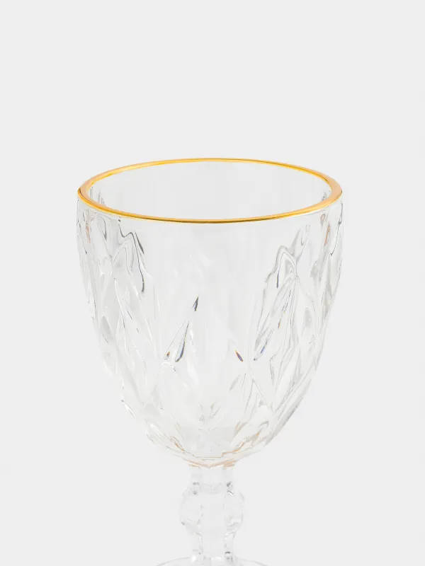 Drinking glass, 300 ml, glass R, with golden edging, Rhomb gold, image-2