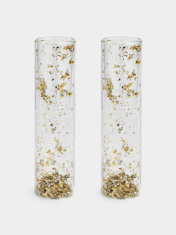 Drinking glass, 100 ml, 2 pcs, glass B, with foil inside, Air decor, image-0