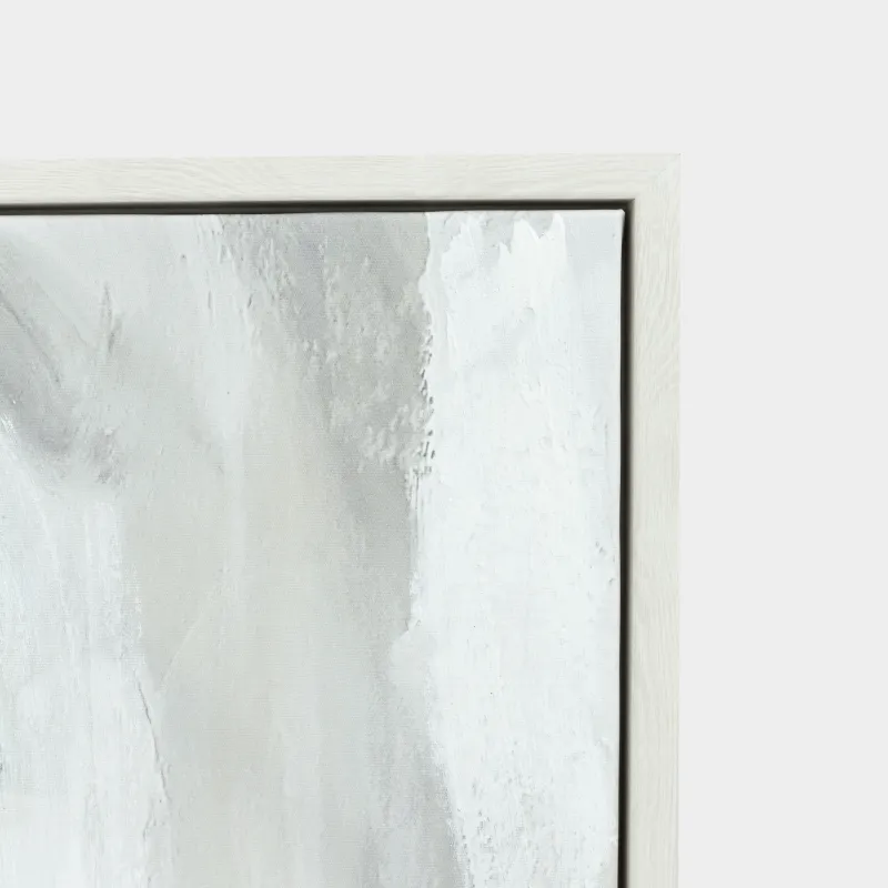 Framed painting, 80x120 cm, canvas, white and beige, Strokes, Abstract, image-2