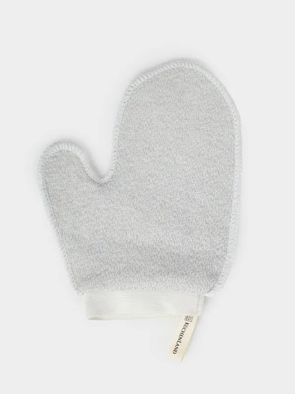 Washcloth-mitten for washing the body, 20x16 cm, nylon / cotton, gray-blue, Unique spa, image-0