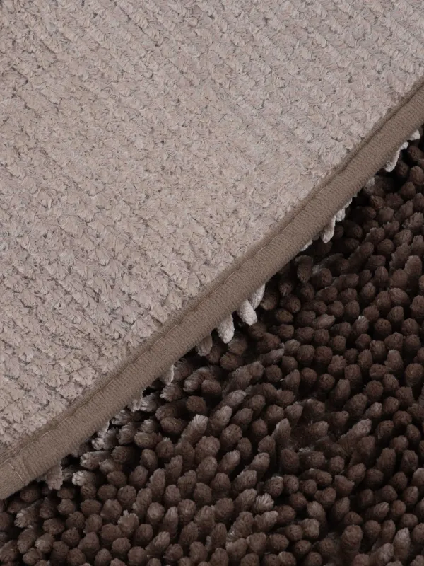 Mat, 65x100 cm, anti-slip, polyester, brown, Fluff, image-1