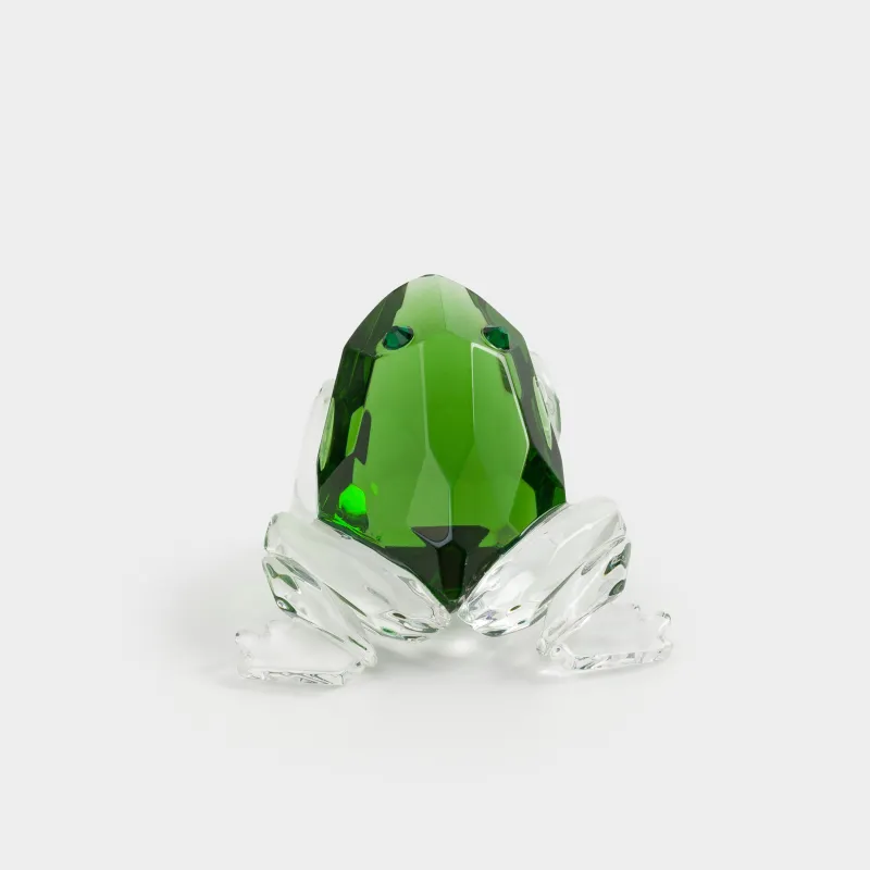 Statuette, 5 cm, glass, green, Frog, Vitreous, image-2