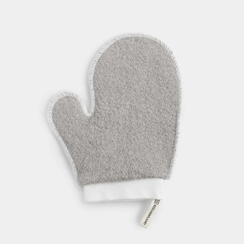 Body wash mitt, 20x16 cm, nylon / cotton, grey, Unique spa