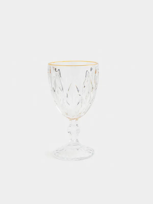 Drinking glass, 300 ml, glass R, with golden edging, Rhomb gold, image-0