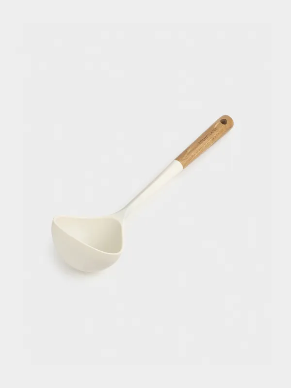 Ladle, 32 cm, silicone/wood, milky, Legerity, image-2