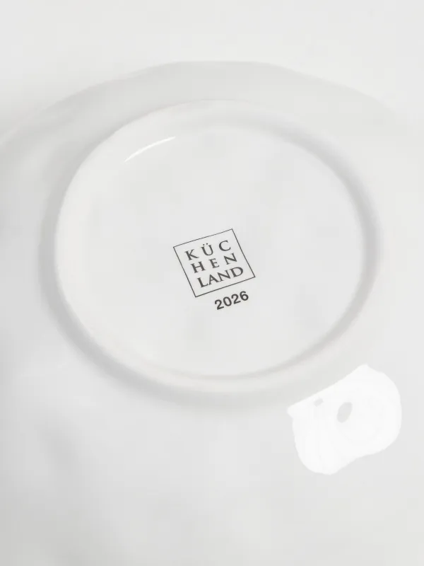 Salad bowl, 21x8 cm, 1 l, ceramic, Horse with Christmas tree, Christmas green, image-3