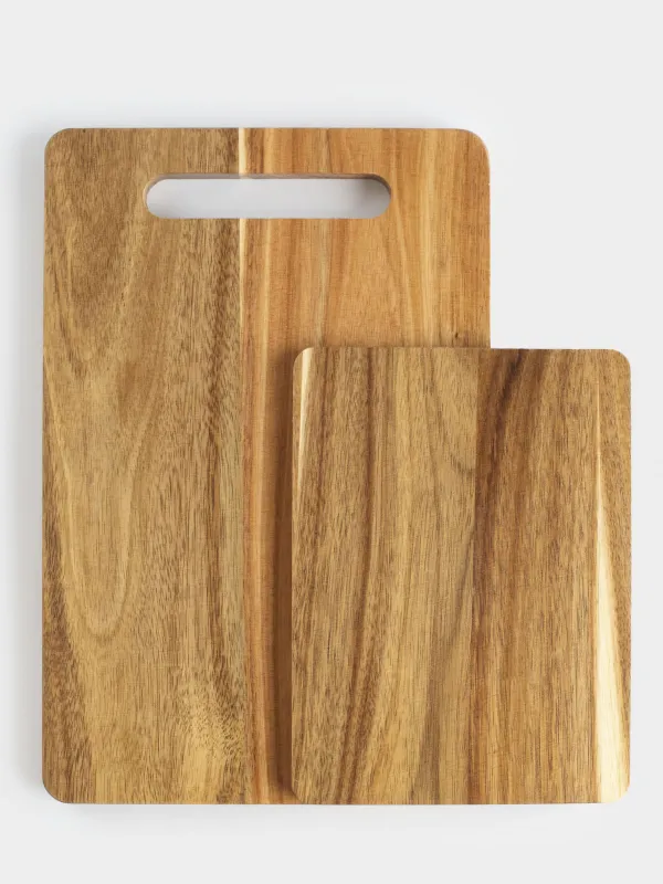 Cutting boards set, 20/30 cm, 2 pcs, rectangular, wood, Noble tree, image-0