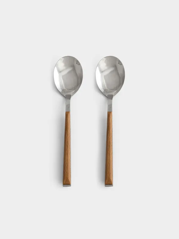 Table spoon, 2 pcs, steel/plastic, brown, Prague, image-0