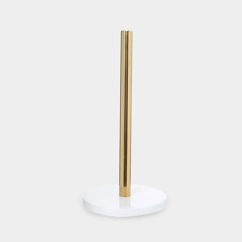 Paper towel holder, 32 cm, steel / marble, Golden white, Classic Marble