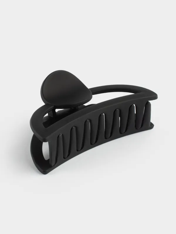 Hair clip, 9 cm, plastic, black, Crab, Basic, image-1