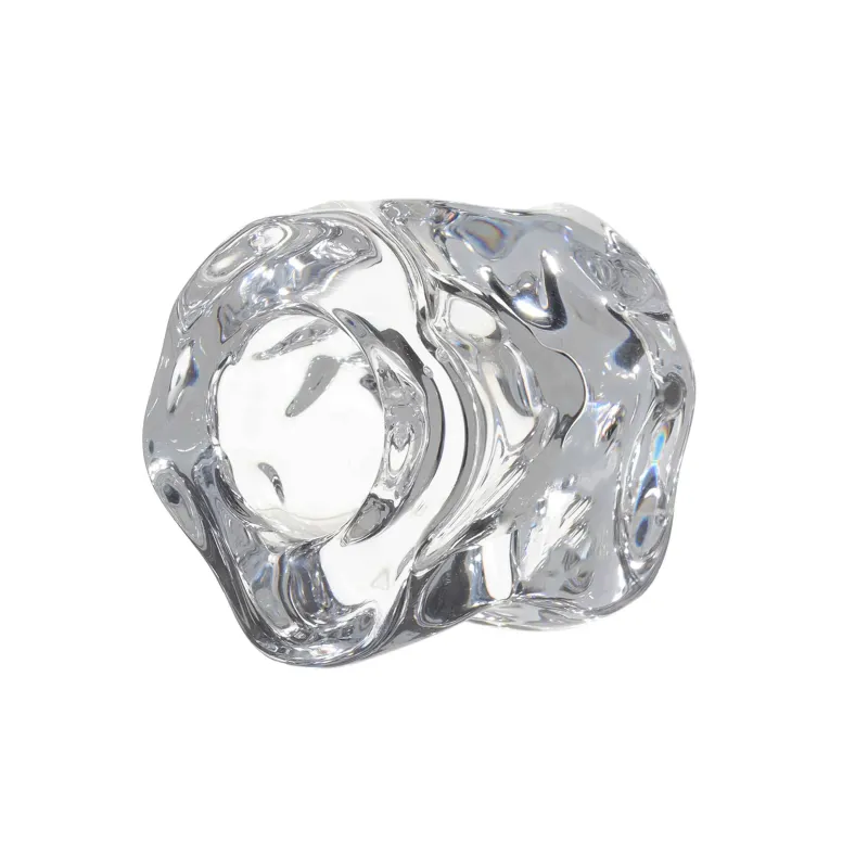 Candle holder, 4 cm, for a thin candle, glass, Concave, image-1