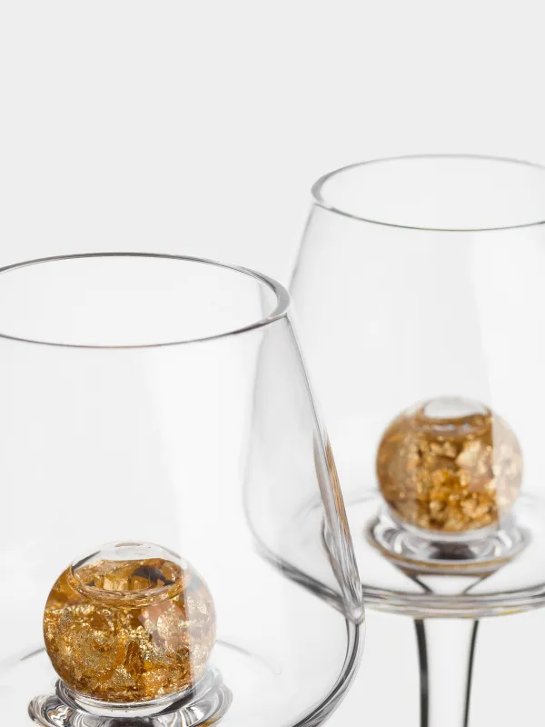 Drinking glass, 50 ml, 2 pcs, crystal glass, Amber ball, Sorento, image-4