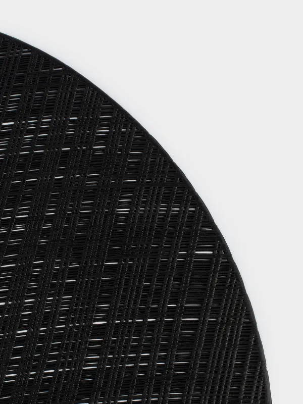 Napkin for appliances, 38 cm, PVC, round, black, Azhur Grid, image-3