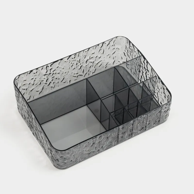 Organizer for cosmetics, 24x17 cm, 11 otd, plastic, gray, Renaissance clear, image-4