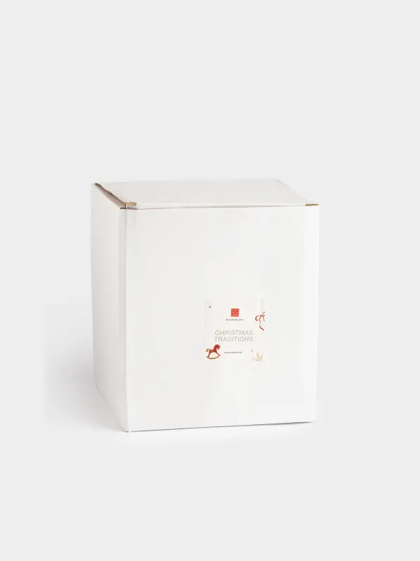 Storage container, 16x20 cm, 730 ml, ceramic, green, Spruce with bows, Christmas traditions, image-5