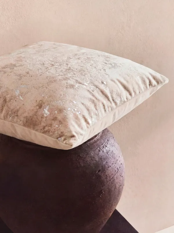 Decorative pillow, 45x45 cm, velvet, beige, Splash, Sparkly, image-2