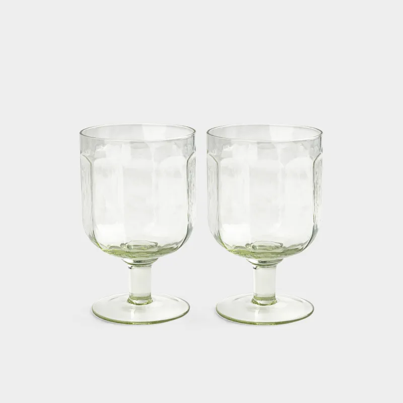 Drinking glass, 400 ml, 2 pcs, glass, green, Budrio