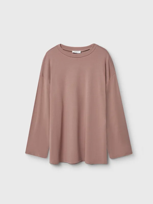Women's long sleeve, home - made, size S, cotton / viscose/spandex, beige melange, Wiana, image-5