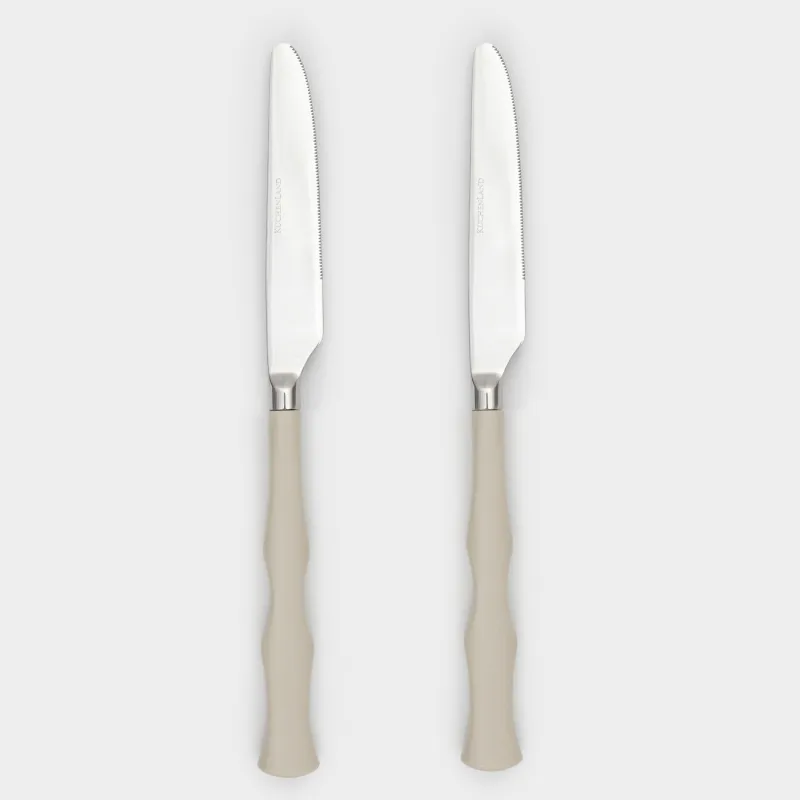 Table knife, 2 pcs, steel / plastic, beige, Bends, Toronto