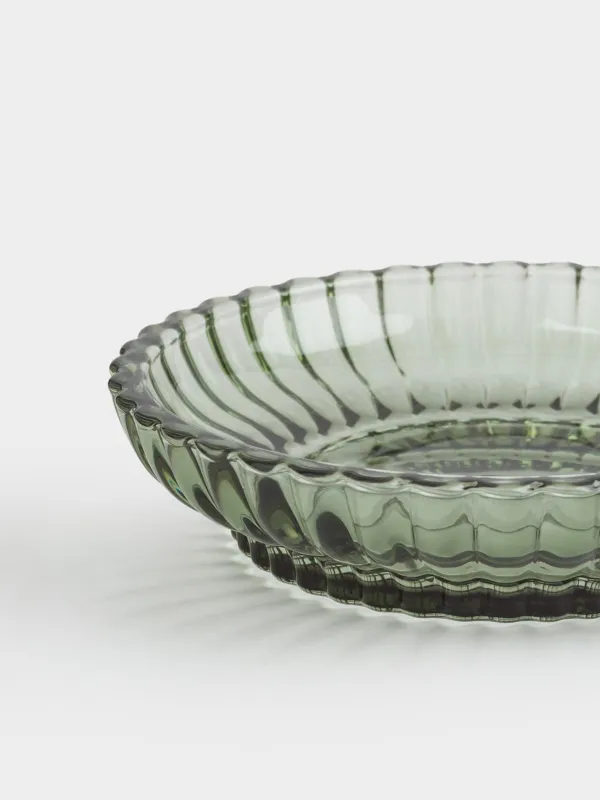 Soap dish, 11 cm, glass, oval, green, Artemis, image-1