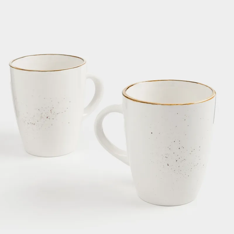 Mug, 350 ml, 2 pcs, milk, speckled, Roxas, image-1