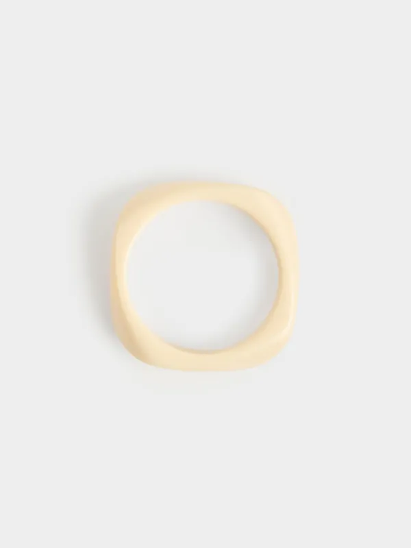 Bracelet set, 9 cm, 2 pcs, Resin / acrylic, brown / Milk, Mineral, image-4