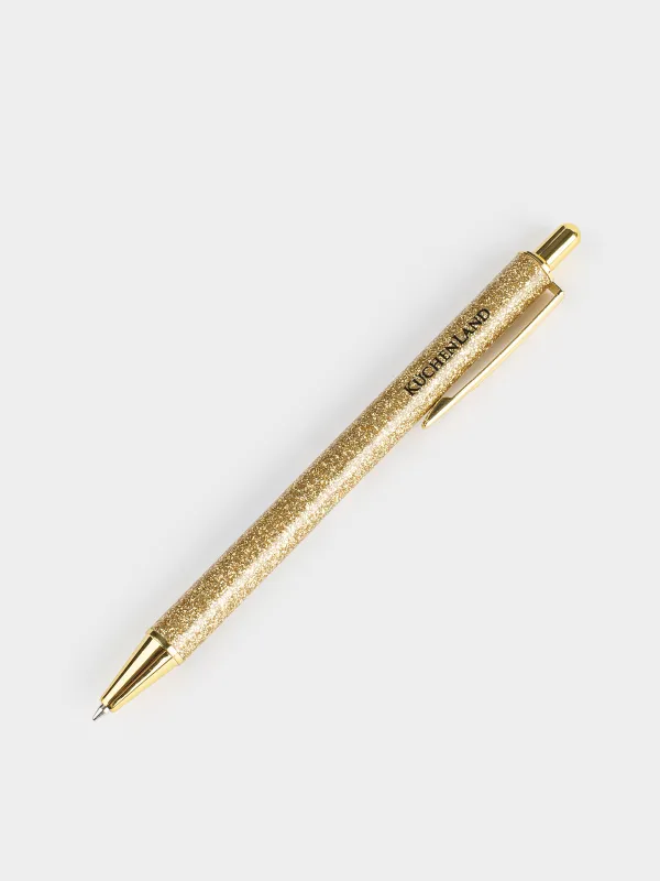 Ballpoint pen, 14 cm, steel, dark silver, with sequins, Draw sparkle, image-1