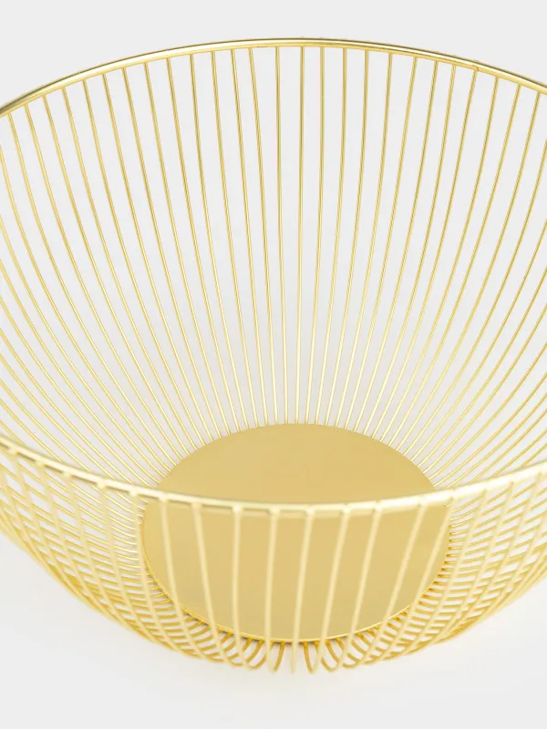 Fruit basket, 25 cm, metal, golden, Twist gold, image-3