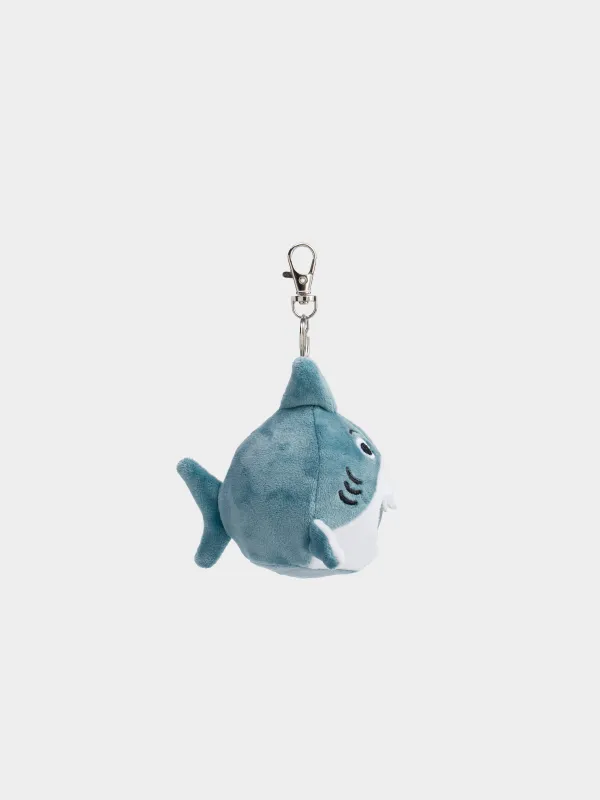 Anti-stress keychain, 9 cm, polyester / metal, blue, Shark, Aquatic animals, image-1