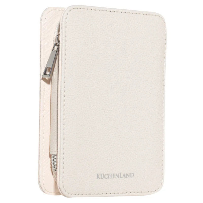 Manicure set, 7 items, in a case, steel / glass/PU leather, beige, Manicure, image-8