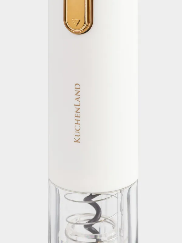 Electric corkscrew, 23 cm, with foil cutter, plastic, LED B, milky, Bar, image-1