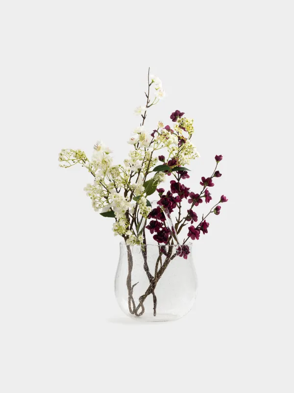 Flower vase, 31 cm, decorative, with handle, Glass, Bag, Clear, image-4