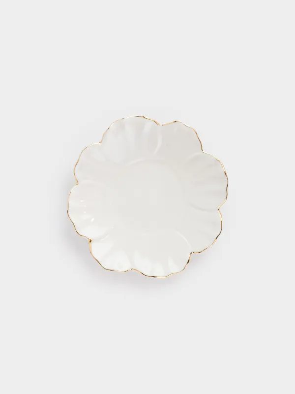 Breakfast tea pair, 1 person, 2 items, 450 ml, porcelain P, milky golden, Peony, Bloome, image-3