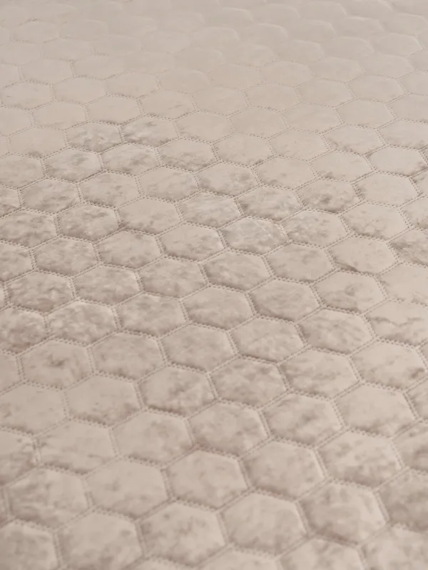 Bedspread, 220x240 cm, quilted, corduroy/microfiber, brown, Honeycomb, Lion, Stitch velvet, image-3