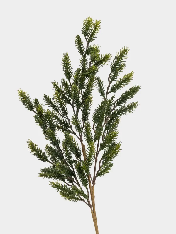 Decorative branch, 60 cm, plastic / paper, Conifer decor, image-1