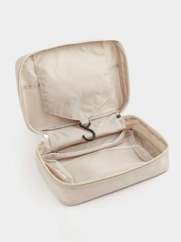 Travel Cosmetic Bag, 27х18 cm, polyester, beige, Easy Travel, image-2