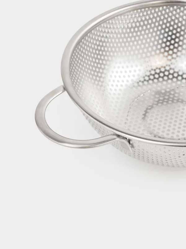 Colander, 25 cm, with two handles, steel / silicone, beige, Sieve, image-4